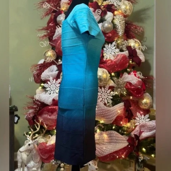 INC International Concepts Blue Gradient Mini Dress - Picture 10 of 10